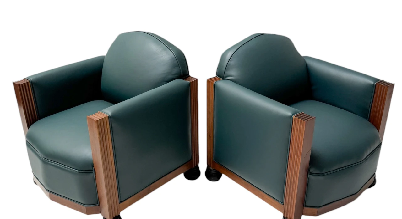 Two Art Deco Amsterdamse School Lounge Chairs by Fa. Drilling Amsterdam, 1920s